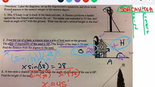 Ms. W. Trig word problem examples