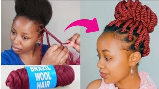 How to do African Corkscrew Twist/ COBOKO Using Brazil wool