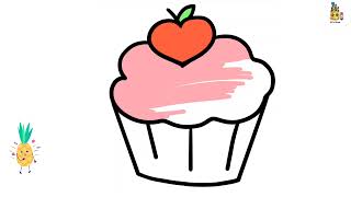 love cherry cup cake drawing and colouring for kids | cute drawings @taposhicutedrawing1996