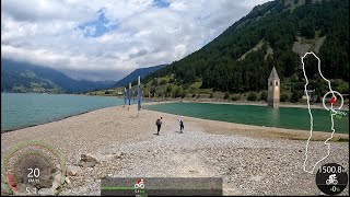 45 minutes Scenic Lago di Resia Indoor Cycling Workout Garmin 4K Video