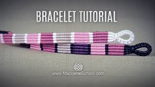 Striped Macramé Bracelet Tutorial by Macrame School