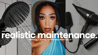 REALISTIC SEW-IN MAINTENANCE ROUTINE | WASHDAY, STYLING, PROTECTING NATURAL HAIR  💖