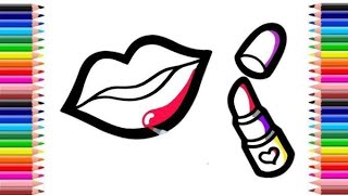 How to draw cute💄 lipstick ,Step by Step,Pencil lipstick drawing for kids, toddlers Lipstick drawing