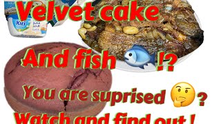 Cooking fish 🐟 and velvet cake //what will be the taste 🥹 watch it out !? #youtube #shortsfeed