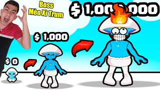 Sử Dụng 1 Triệu Triệu  Đô ,Quân Híp Nâng Cấp Được Đại Ca Mèo Xì Trum Trong Smurf Cat Rush