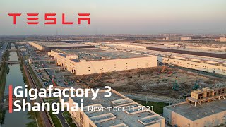 (November 11 2021)Tesla Gigafactory 3 Shanghai 4K Video