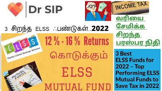 Best 3 Tax Saving/ELSS mutual funds in 2022 | 2022 இல் சிறந்த 3 ELSS மியூச்சுவல் ஃபண்ட்| Dr SIP