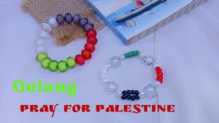 ide gelang tema palestina ,DIY pray for Palestine, gelang manik manik