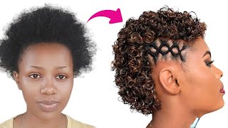 Easy Criss-Cross Hairstyle using Threading/Wool on short Hair