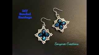 Fast & Easy to make Beaded Earrings 💞DIY beaded earrings.How to make beaded earrings