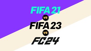 FIFA 21 vs FIFA 23 vs FC 24 (PC)