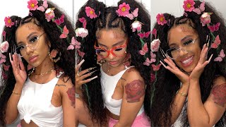 Cute Girly Hairstyle For Spring 😍 Watch Me Install + Style Water Wave Frontal Wig | Asteria Hair