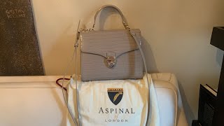 Aspinal of London Mayfair (largest size) what fits inside, review & mod shots. Deep shine croc cloud