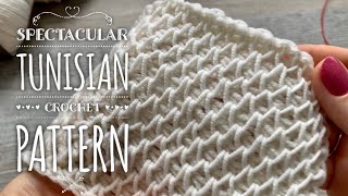 САМЫЙ КРАСИВЫЙ УЗОР ТУНИССКИМ КРЮЧКОМ 🌹 \ SPECTACULAR TUNISIAN CROCHET PATTERN