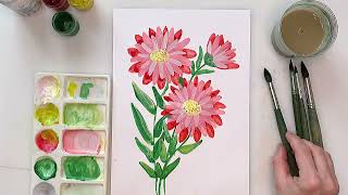 Рисуем цветы с самыми маленькими. Как нарисовать цветы. Урок рисования. Drawing flowers easy.