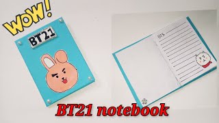 how to make BTS notebook/diy BT21 notebook/school supplies/Korean stationary/#shorts