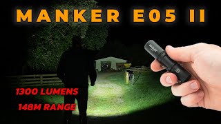 Manker E05 II, 14500/AA EDC Flashlight, 1300 Lumens, 148m, SFS80 LED