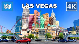 [4K] Las Vegas Strip Drive - Hotel Sightseeing Driving Tour & Vacation Travel Guide