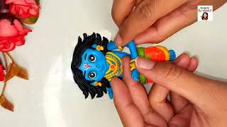 Lord Krishna frame 😍 | How to make Krishna with clay | Clay Krishna making #krishna