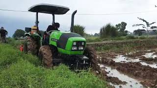 UJI COBA TRAKTOR DEUTZ FAHR DI SAWAH MENGGUNAKAN ROTAVATOR B16/155