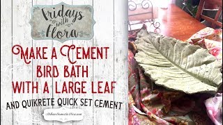 Make a Cement Bird Bath with a Large Leaf and Quikrete Quick Set Cement, Ep: 67 FWF