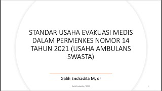 Standar Usaha Evakuasi Medis dalam Permenkes Nomor 14 Tahun 2021