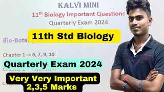 11th biology quarterly important questions 2024 | 11th Botany | Zoology Quarterly Important Question