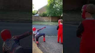 Spider-Man and the red power ranger