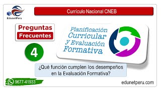 Preguntas Frecuentes 04 ǀ  Los Desempeños ¿Que función cumplen en la Evaluación Formativa?