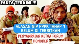 FAKTA TERKINI !! NIP PPPK TAHAP 1 BELUM DITERBITKAN || SIMAK PERKATAAN FORUM KETUA HONORER