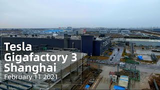 (February 11 2021 Happy CNY! )  Tesla Gigafactory 3 Shanghai 4K Video