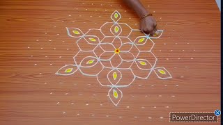 Shankh rangoli || festival kolam || 15×8 dot's Muggu || mahashivratri kolam @Telugu Ammayi Rangoli