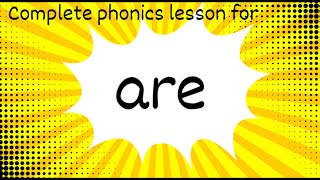 Complete phonics lesson  for the 'are' sound