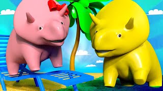 Lerne mit Dino - Sommer Spezial Folge - Lerne Zahlen am Strand - Lehrreiche Cartoons für Kinder  🚚