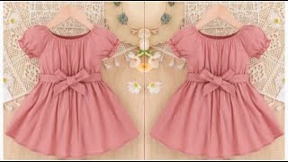 Very easy baby frock cutting and stitching with elastic yoke//baby frock//Style by Rano