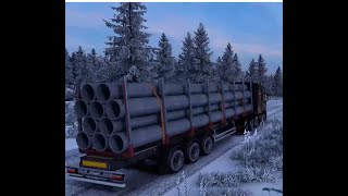 Ets2 Timelapse Nikel (RUS) to Alta (No) with frosty winter mod Promods 2.56 and Finnmark