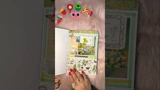 ASMR 🧡 🦋 Scrapbook Journal with me 📚AESTHETIC 💚green theme #journaling #asmr #journal #shorts 💌