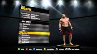 EA Sports MMA Create-a-fighter names