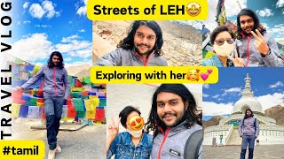 ❤️‍🔥Wandering LEH with her🥰💕||😍cute voice 💞||❤️‍🔥Ladakh series🤩#ladakhtrip #duke390 #travel