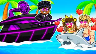 RIZZING GIRLS With The New BLACK PANTHER Boat In Roblox SHARKBITE