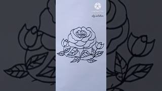 🥰 Rose drawing 🌹 with buds , drawing of rose #shorts #short #shortsvideo