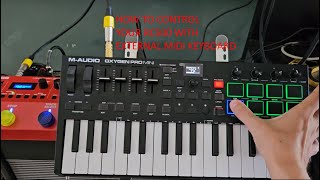 how to control Looper Boss RC500 by external midi keyboard MAudio Oxygen Pro Mini