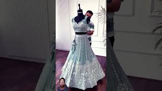 Lehenga Making Process || Light Green color Sequence Embroidery work Designer Lehenga choli #lehenga