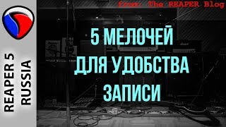 5 Мелочей для удобства записи - Запись в REAPER