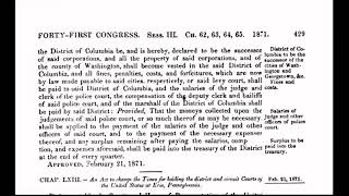 District of Columbia Act of 1871 & The UNITED STATES Inc