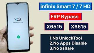 Infinix Smart 7 / 7 HD (X6515) FRP Bypass 100% Tested Without PC & UnlockTool