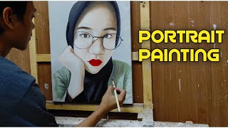 CARA MELUKIS REALIS WAJAH | Oil Painting Timelapse