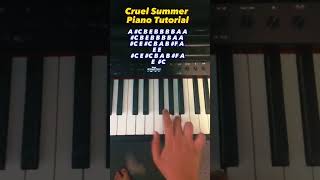 Taylor Swifts Cruel Summer Piano Tutorial #shorts