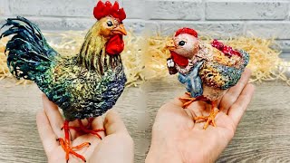 ВЕСЕННИЕ поделки. ПЕТУХ и КУРОЧКА. ПАСХА/SPRING crafts. ROOSTER and CHICKEN. EASTER. DIY.