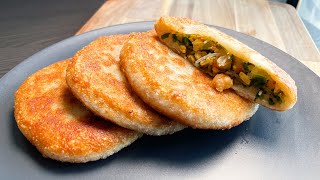 Shrimp & Chive Pie (虾仁韭菜馅饼) | Chinese Pancake | Chinese Chives